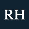 The initials RH against a black background.